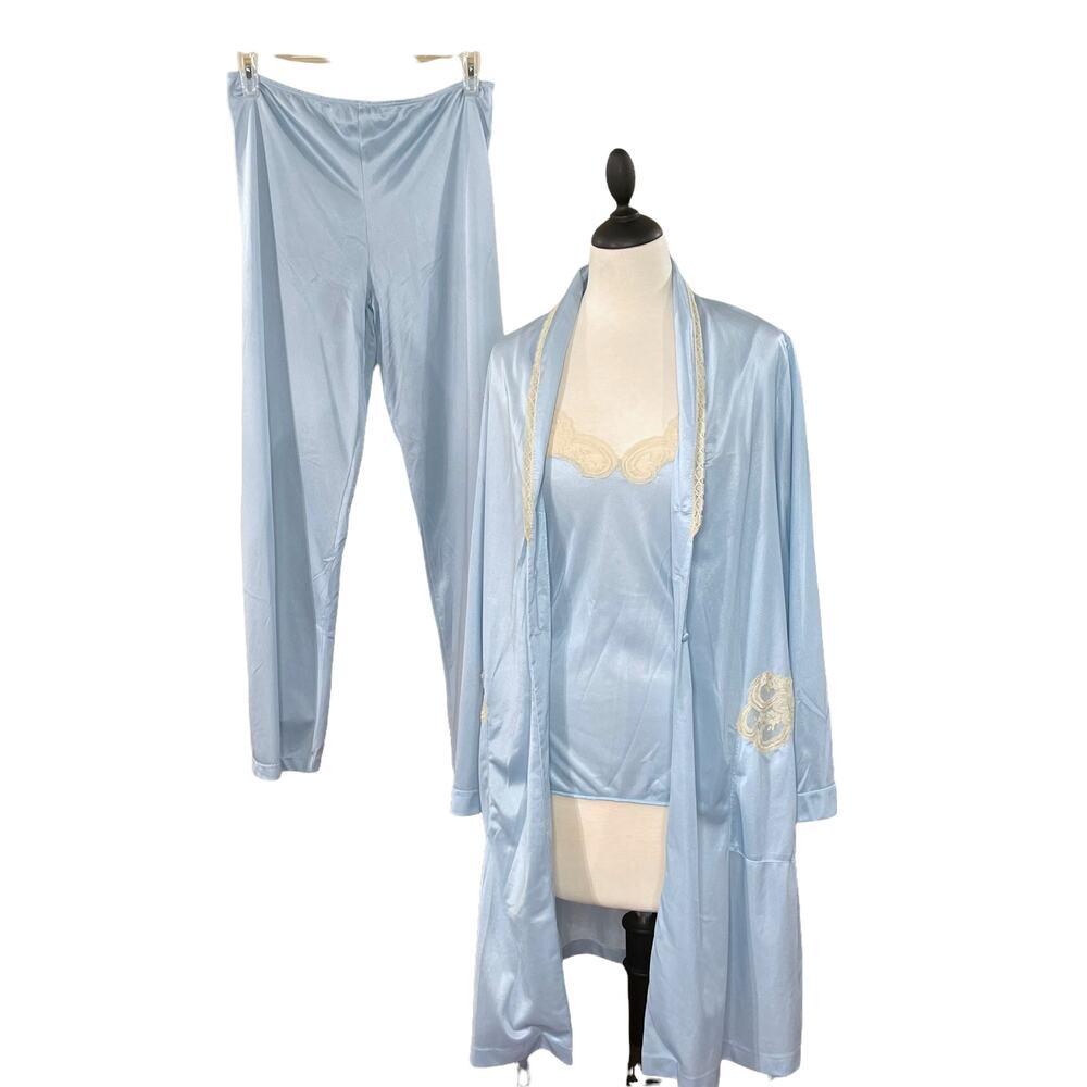 Diane Von Furstenberg DVF Size S Vintage Sleep Set Pajama Robe Classic READ